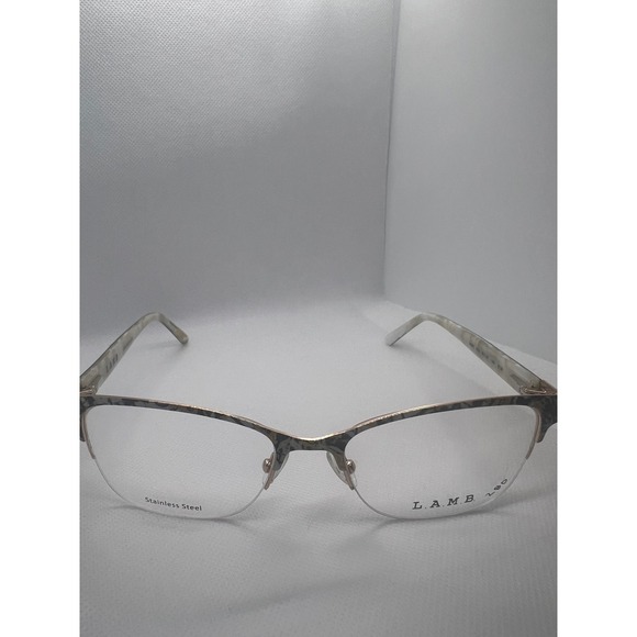 L.A.M.B.‎ LA091 Designer Eyeglasses Frames Gold Stainless Steel Unique Pattern - Picture 1 of 6